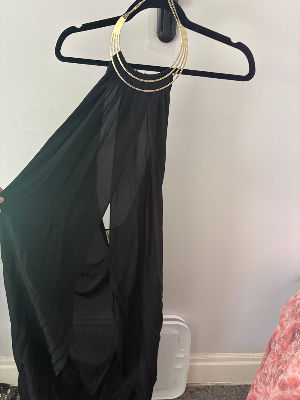 Long black beach maxi dress